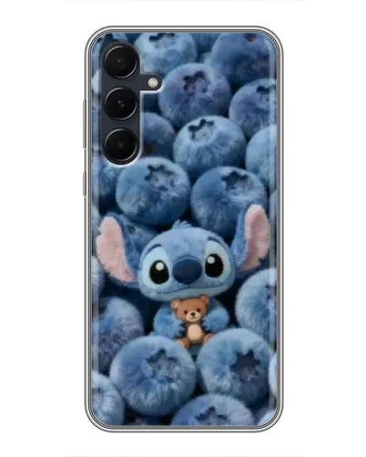 Чехол для Samsung Galaxy A55 с картинкой «Стич и голубика» Чехол для Samsung Galaxy A55 с картинкой «Стич и голубика»