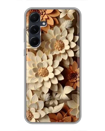 Чехол для Samsung Galaxy A55 с картинкой «Бежевый флористический декор»