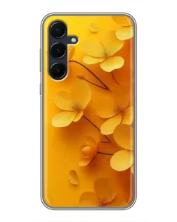 Чехол для Samsung Galaxy A55 с картинкой «Золотые лепестки»