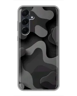 Чехол для Samsung Galaxy A55 с картинкой «Темный абстрактный камуфляж»
