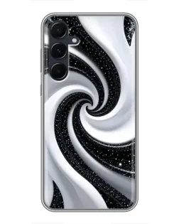 Чехол для Samsung Galaxy A55 с картинкой «Черно-белая спираль»