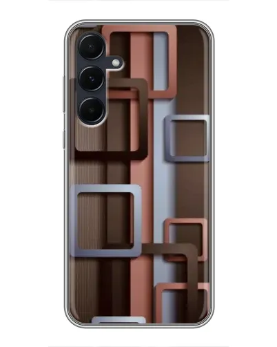 Чехол для Samsung Galaxy A55 с картинкой «Коричневые объемные квадраты» Чехол для Samsung Galaxy A55 с картинкой «Коричневые объемные квадраты»
