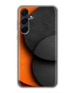 Чехол для Samsung Galaxy A55 с картинкой «Геометрия оранжевых кругов»