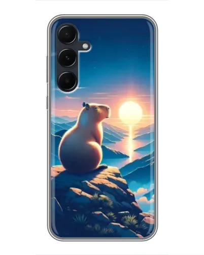 Чехол для Samsung Galaxy A55 с картинкой «Закат солнца с капибарой» Чехол для Samsung Galaxy A55 с картинкой «Закат солнца с капибарой»
