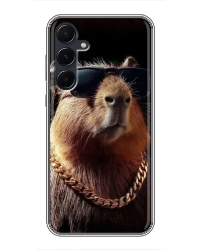 Чехол для Samsung Galaxy A55 с картинкой «Капибара золотая цепь» Чехол для Samsung Galaxy A55 с картинкой «Капибара золотая цепь»