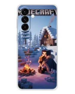 Чехол для Samsung Galaxy A56 5G с картинкой «Зимний Minecraft»