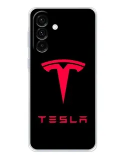 Чехол для Samsung Galaxy A56 5G с картинкой «Tesla Red Logo»
