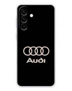 Чехол для Samsung Galaxy A56 5G с картинкой «Audi — золотой логотип»