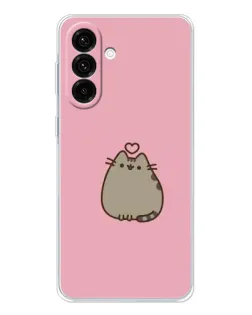 Чехол для Samsung Galaxy A56 5G с картинкой «Pusheen сердце»