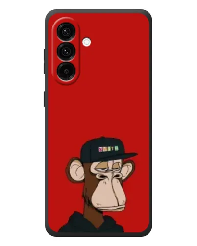 Чохол для Samsung Galaxy A57 з картинкою «Bored Ape — червоний фон»