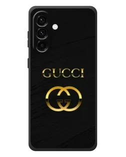 Чехол для Samsung Galaxy A57 с картинкой «Золотой логотип Gucci»