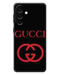 Чехол для Samsung Galaxy A57 с картинкой «Gucci — красный логотип»