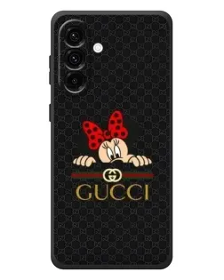 Чехол для Samsung Galaxy A57 с картинкой «Минни Маус Gucci — черный»