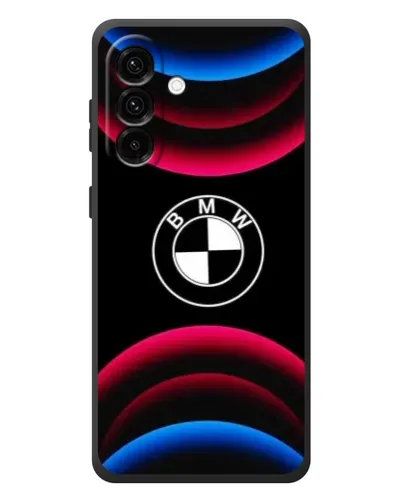 Чехол для Samsung Galaxy A57 с картинкой «Логотип BMW и неоновые дуги» Чехол для Samsung Galaxy A57 с картинкой «Логотип BMW и неоновые дуги»