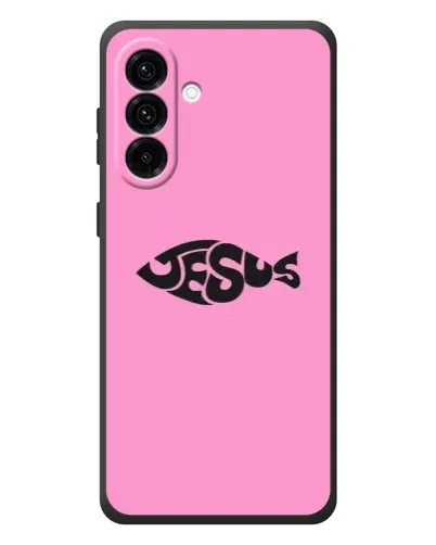 Чехол для Samsung Galaxy A57 с картинкой «Розовый символ Jesus» Чехол для Samsung Galaxy A57 с картинкой «Розовый символ Jesus»