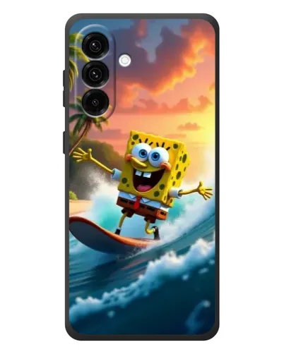Чехол для Samsung Galaxy A57 с картинкой «Губка Боб серфингист»