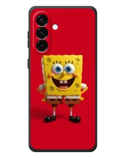 Чехол для Samsung Galaxy A57 с картинкой «Спанч Боб на красном»
