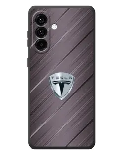 Чехол для Samsung Galaxy A57 с картинкой «Металлическая текстура Tesla»