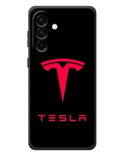 Чехол для Samsung Galaxy A57 с картинкой «Tesla Red Logo»