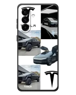 Чехол для Samsung Galaxy A57 с картинкой «Коллаж Cybertruck Tesla»