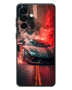 Чехол для Samsung Galaxy A57 с картинкой «Lamborghini красный дым»