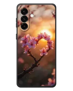 Чехол для Samsung Galaxy A57 с картинкой «Розовый цвет сердце на фоне заката» Чехол для Samsung Galaxy A57 с картинкой «Розовый цвет сердце на фоне заката»