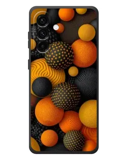 Чехол для Samsung Galaxy A57 с картинкой «Объемные оранжевые сферы»