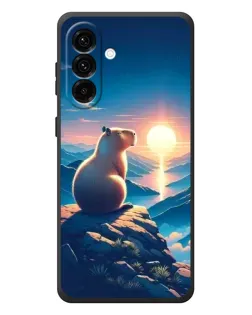 Чохол для Samsung Galaxy A57 з картинкою «Захід сонця з капібарою»