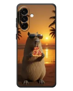 Чохол для Samsung Galaxy A57 з картинкою «Капібара з піцою»