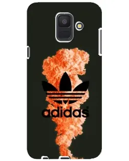 Чехол для Samsung Galaxy A6 2018 (A600F) с картинкой «Оранжевый дым Adidas»
