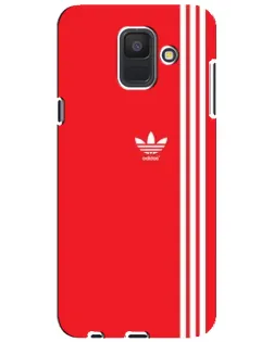 Чехол для Samsung Galaxy A6 2018 (A600F) с картинкой «Красный минимализм Adidas»