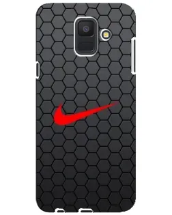 Чехол для Samsung Galaxy A6 2018 (A600F) с картинкой «Nike — карбоновая сетка»