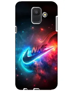 Чехол для Samsung Galaxy A6 2018 (A600F) с картинкой «Огненный логотип Nike»