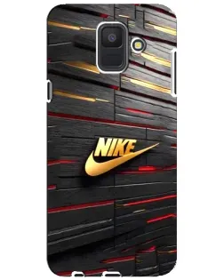 Чехол для Samsung Galaxy A6 2018 (A600F) с картинкой «Золотой Nike на металле»