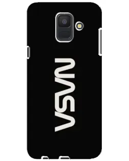Чехол для Samsung Galaxy A6 2018 (A600F) с картинкой «NASA — вертикальный логотип»