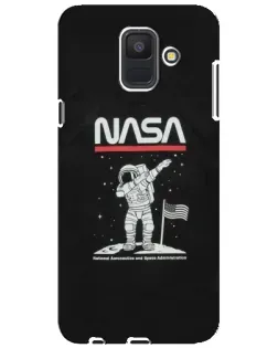 Чехол для Samsung Galaxy A6 2018 (A600F) с картинкой «NASA — шагаем по Луне»