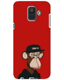 Чехол для Samsung Galaxy A6 2018 (A600F) с картинкой «Bored Ape — красный фон»
