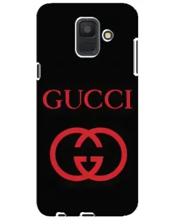 Чехол для Samsung Galaxy A6 2018 (A600F) с картинкой «Gucci — красный логотип»
