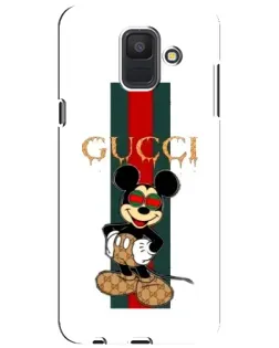 Чехол для Samsung Galaxy A6 2018 (A600F) с картинкой «Микки Маус Gucci — полосы»