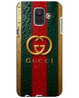 Чохол для Samsung Galaxy A6 2018 (A600F) з картинкою «Gucci — фірмова смуга та золото» Чохол для Samsung Galaxy A6 2018 (A600F) з картинкою «Gucci — фірмова смуга та золото»