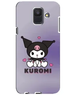 Чехол для Samsung Galaxy A6 2018 (A600F) с картинкой «Kuromi — фиолетовый арт»