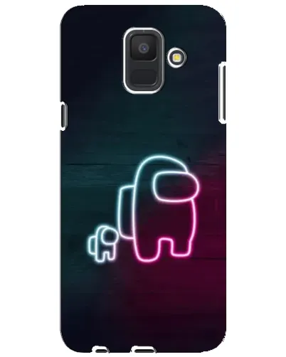 Чехол для Samsung Galaxy A6 2018 (A600F) с картинкой «Among Us неон-арт»