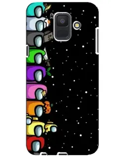 Чехол для Samsung Galaxy A6 2018 (A600F) с картинкой «Команда Among Us»