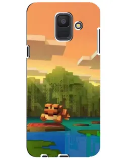 Чехол для Samsung Galaxy A6 2018 (A600F) с картинкой «Майнкрафт закат солнца»