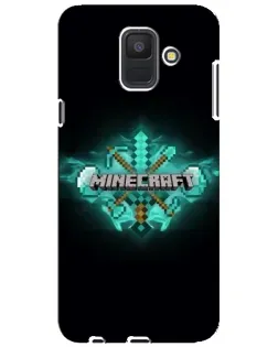 Чехол для Samsung Galaxy A6 2018 (A600F) с картинкой «Minecraft Diamond лого»