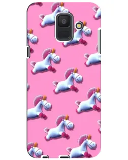 Чехол для Samsung Galaxy A6 2018 (A600F) с картинкой «Единороги на розовом»