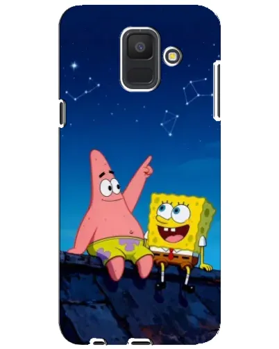 Чехол для Samsung Galaxy A6 2018 (A600F) с картинкой «Губка Боб и Патрик ночью»