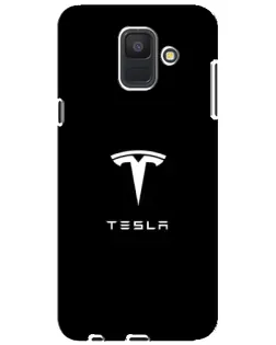 Чехол для Samsung Galaxy A6 2018 (A600F) с картинкой «Tesla White Logo»