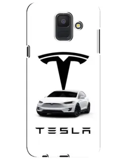 Чехол для Samsung Galaxy A6 2018 (A600F) с картинкой «Tesla White Style»