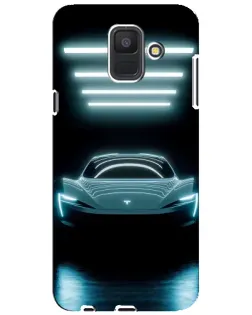 Чехол для Samsung Galaxy A6 2018 (A600F) с картинкой «Tesla в неоне»